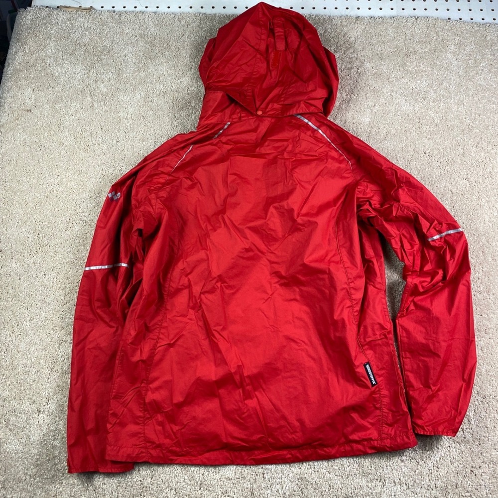 Montbell Windstopper Active Shell Jacket Red Womens Large Hooded Full Zip Hiking - Picture 8 of 10
